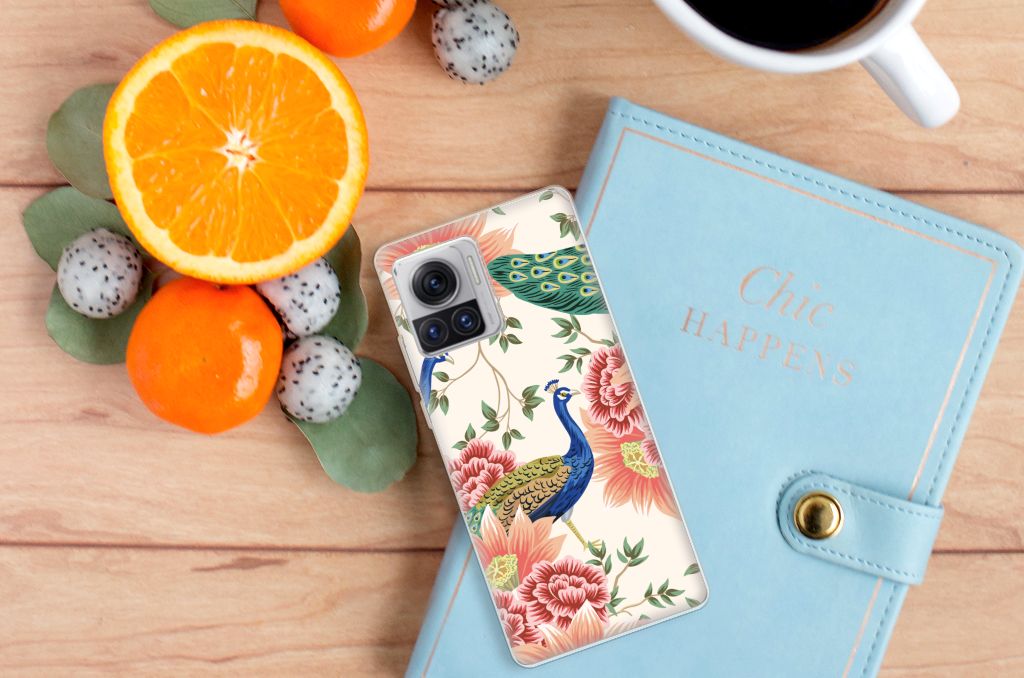 TPU Hoesje voor Motorola Moto X30 Pro Pink Peacock B2C Telecom