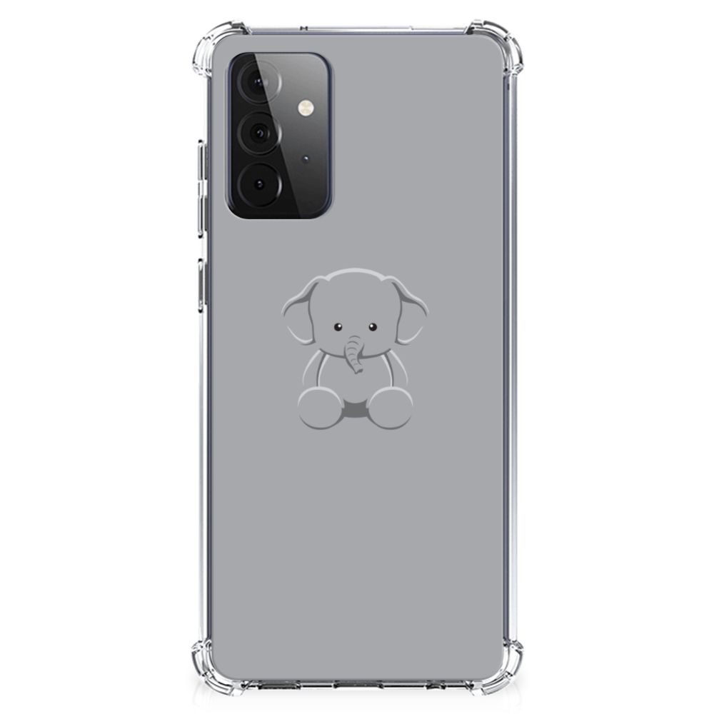 Samsung Galaxy A72 4G/5G Stevig Bumper Hoesje Grijs Baby Olifant B2C Telecom