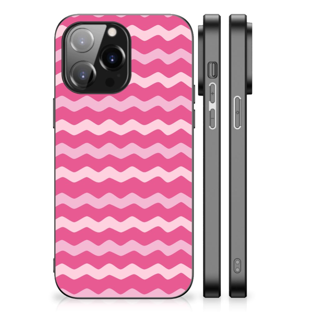 iPhone 14 Pro Max Back Case Waves Pink
