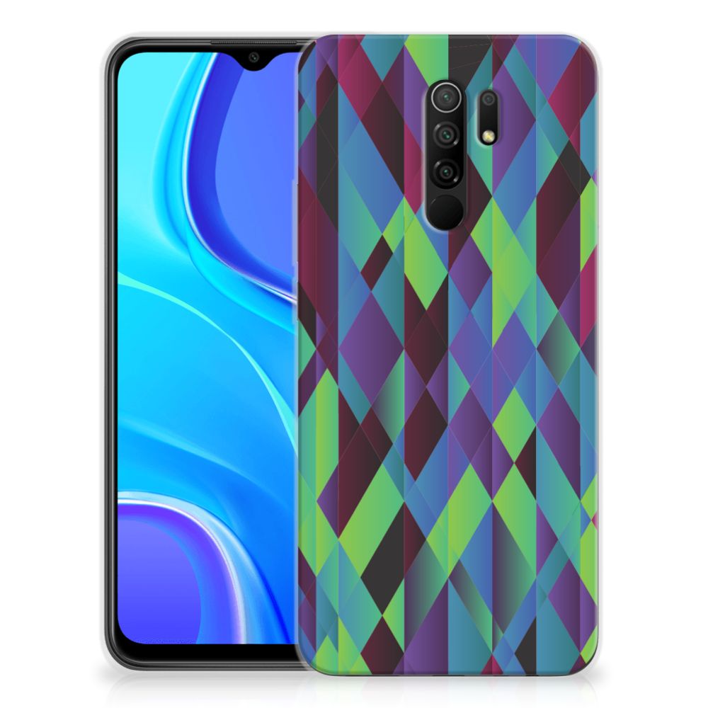 Xiaomi Redmi 9 TPU Hoesje Abstract Green Blue B2C Telecom
