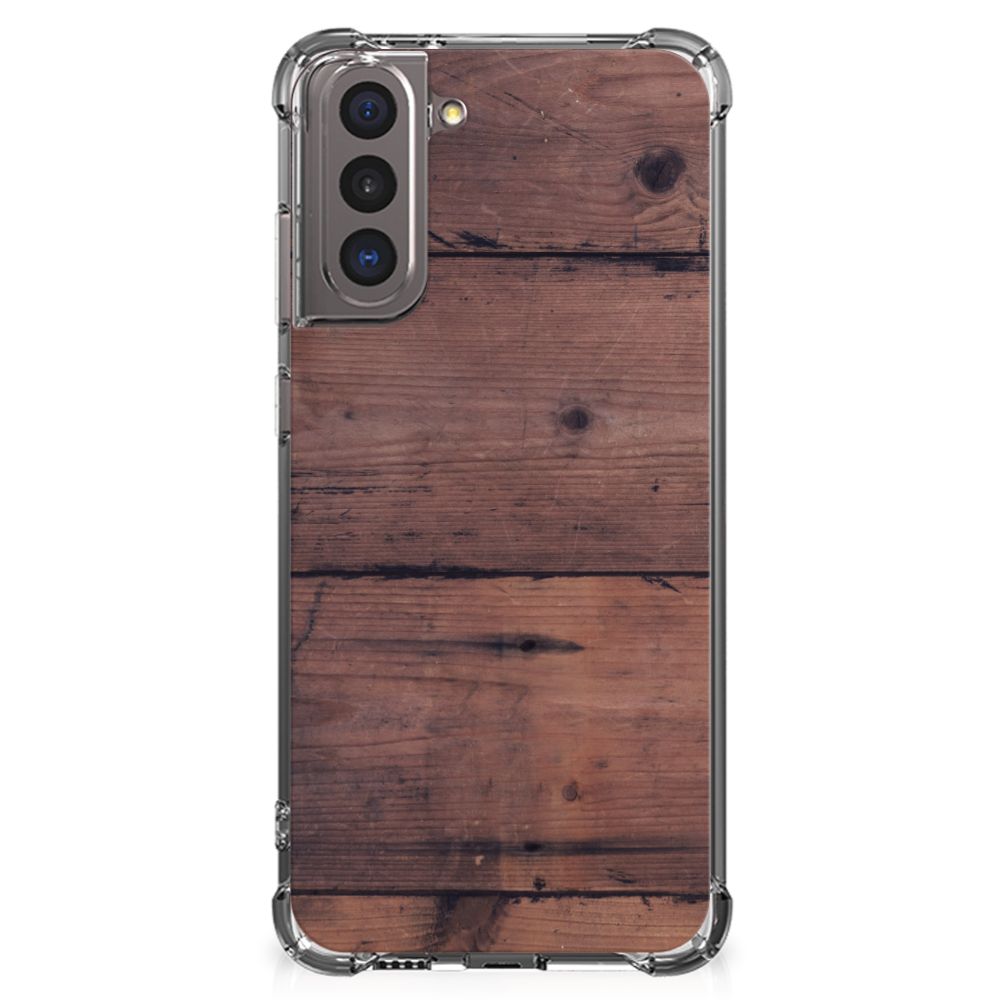 Samsung Galaxy S21 Stevig Telefoonhoesje Old Wood