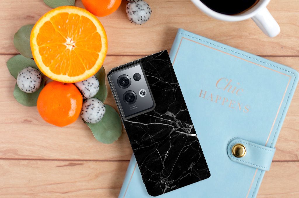 OPPO Reno8 Pro Standcase Marmer Zwart - Origineel Cadeau Vader - B2C Telecom