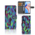 OPPO Reno 4 Pro 5G Book Case Abstract Green Blue