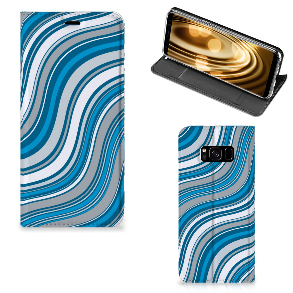 Samsung Galaxy S8 Hoesje met Magneet Waves Blue
