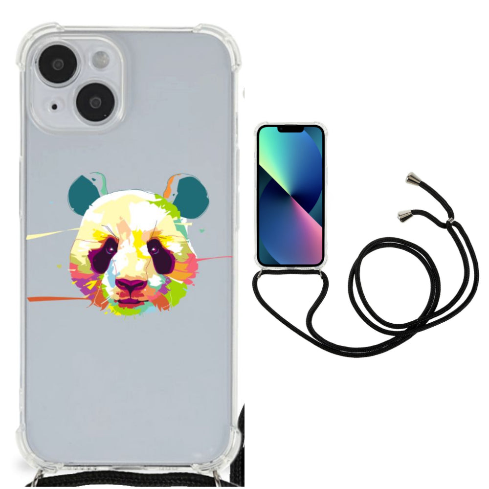 iPhone 14 Stevig Bumper Hoesje Panda Color
