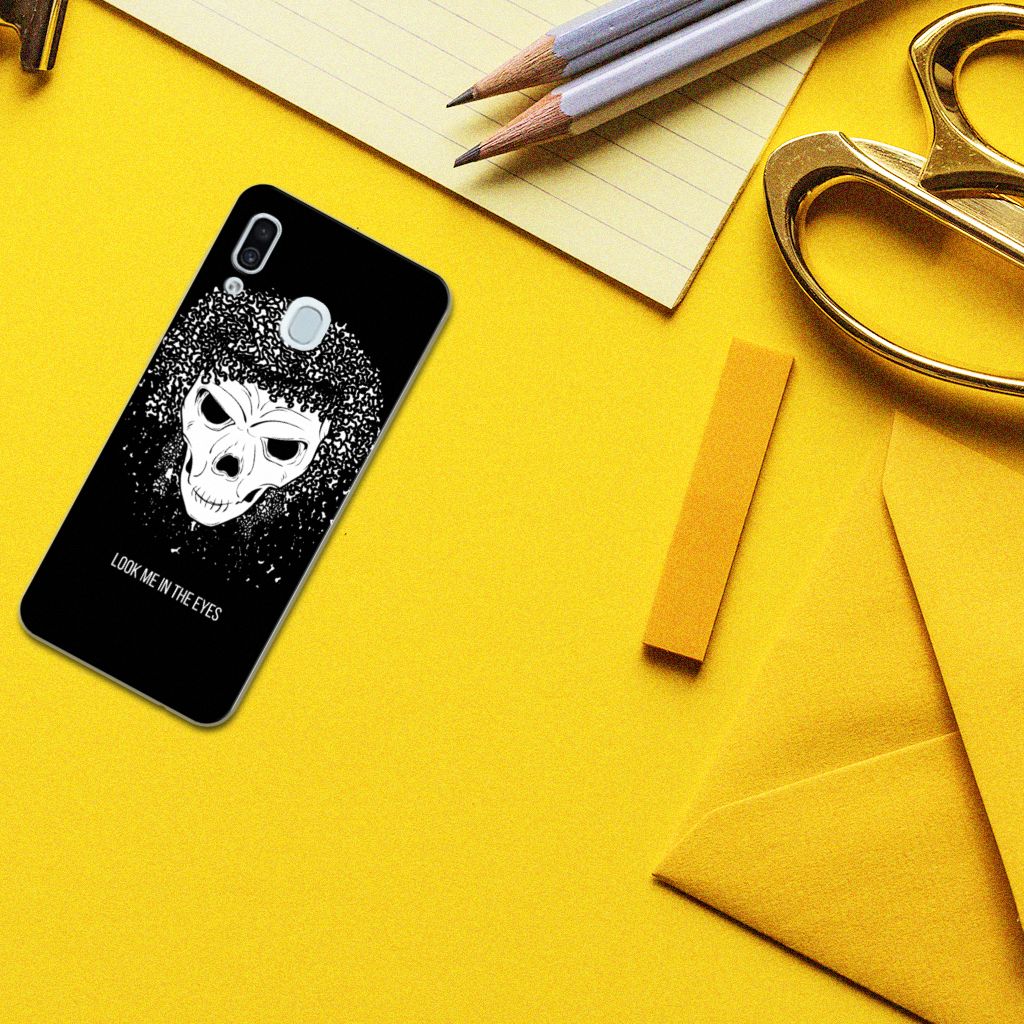 Silicone Back Case Samsung Galaxy A30 Skull Hair