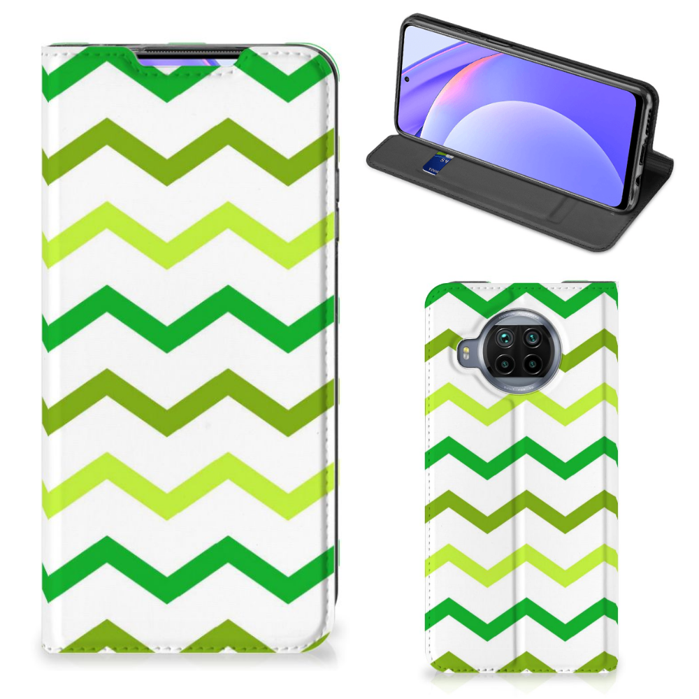 Xiaomi Mi 10T Lite Hoesje met Magneet Zigzag Groen - B2C Telecom