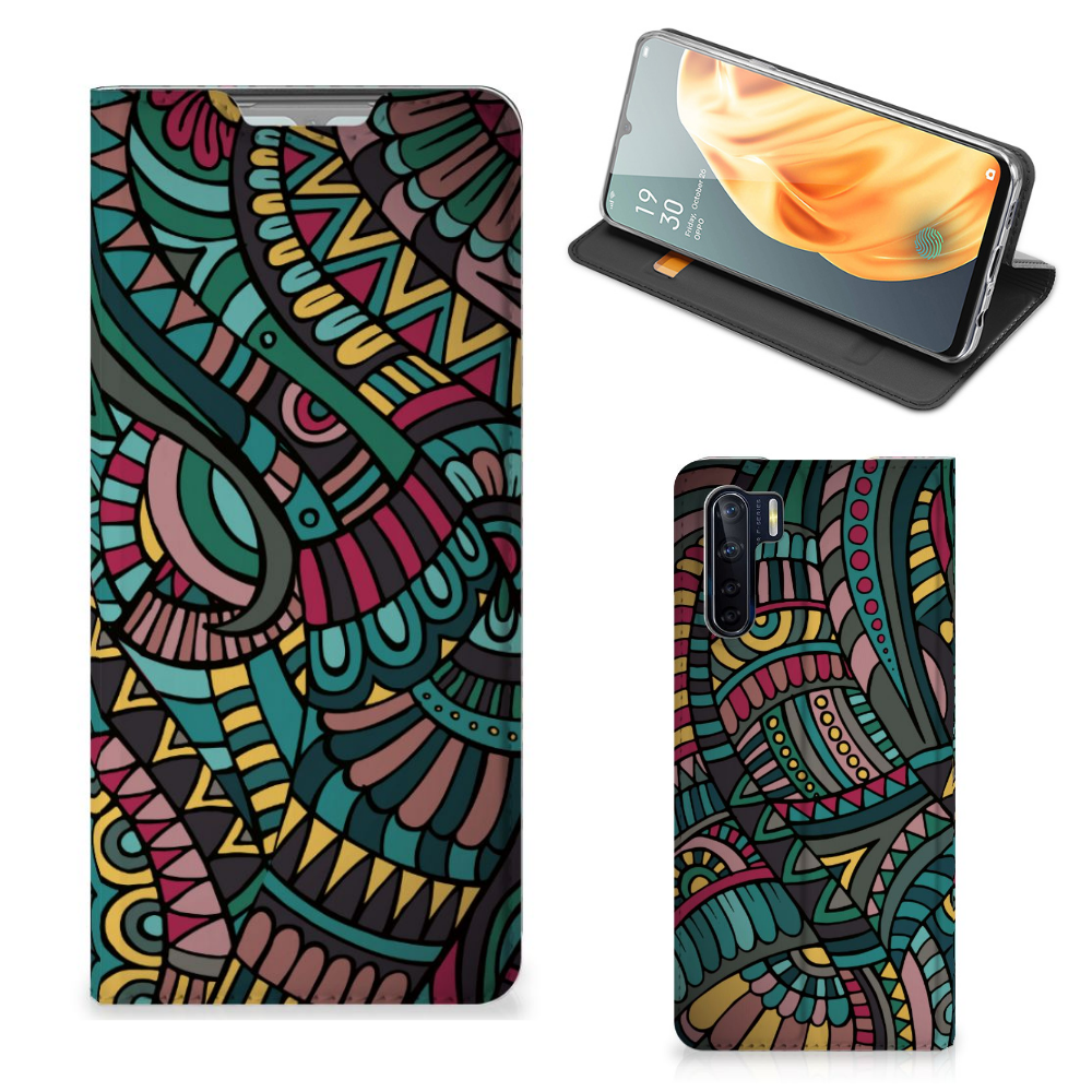 OPPO Reno3 | A91 Hoesje met Magneet Aztec - B2C Telecom