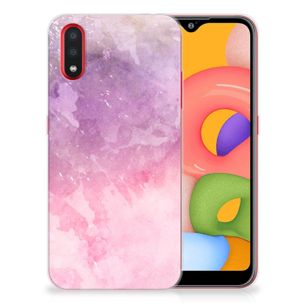 Hoesje maken Samsung Galaxy A01 Pink Purple Paint