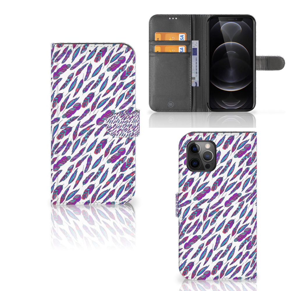 Apple iPhone 12 Pro Max Telefoon Hoesje Feathers Color