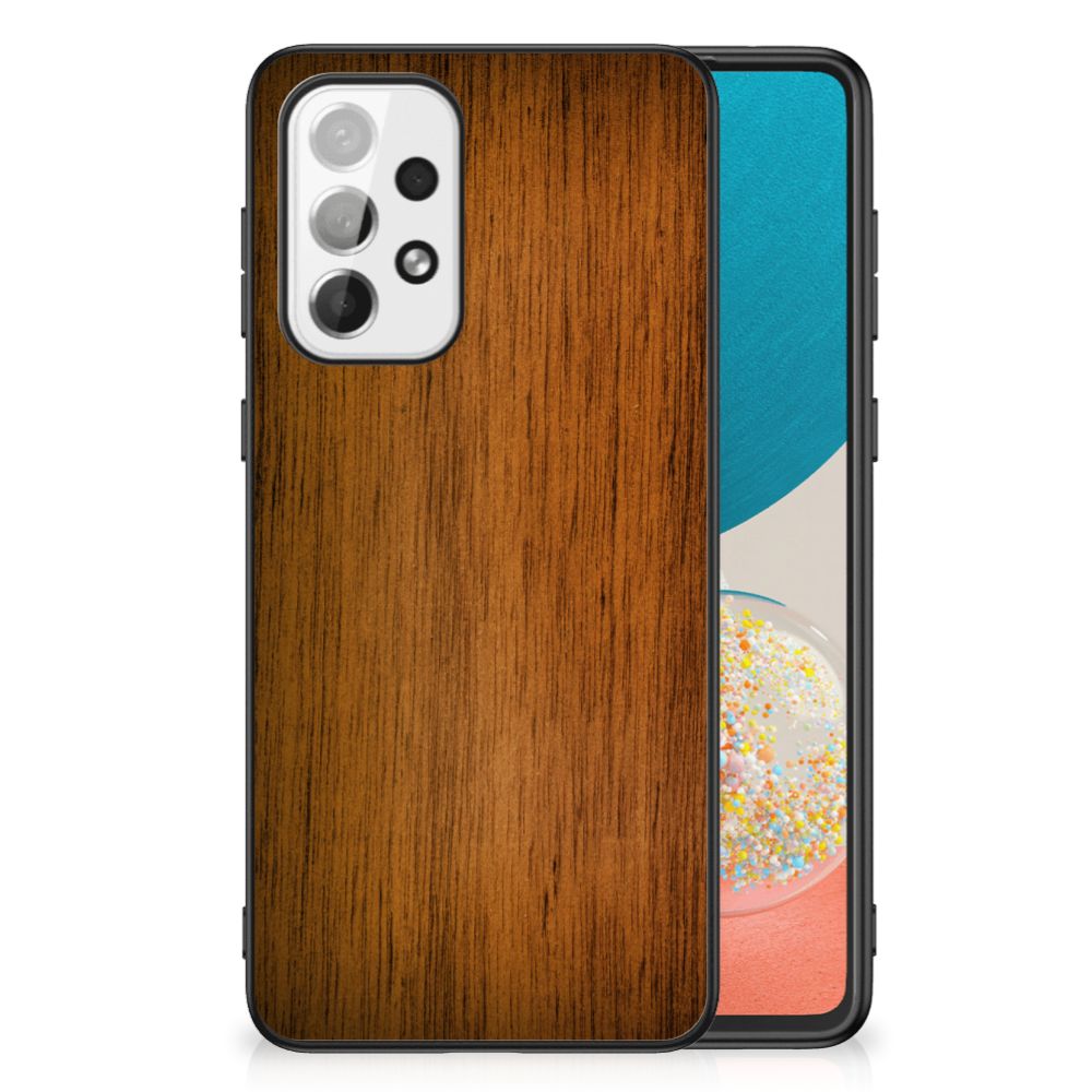 Samsung Galaxy A73 Houten Print Telefoonhoesje Donker Hout B2C Telecom