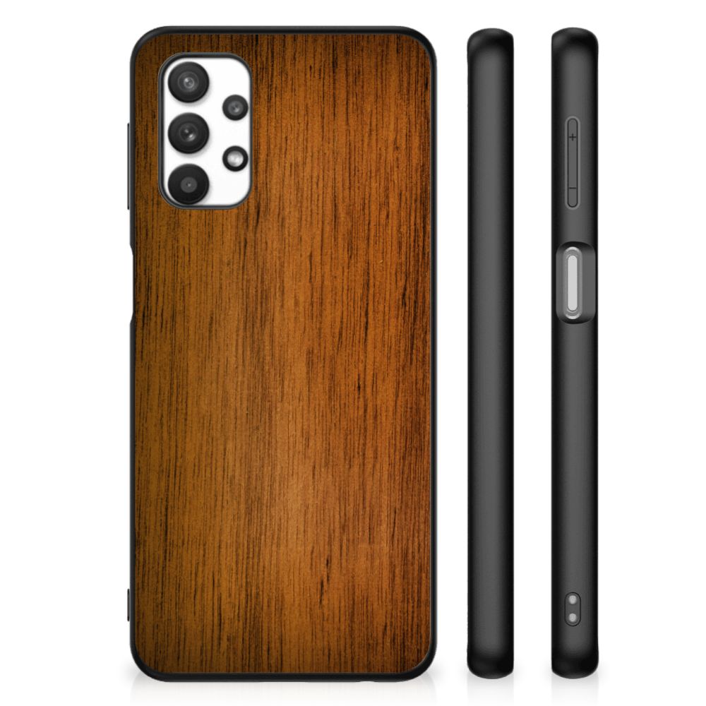 Samsung Galaxy A32 5G Houten Print Telefoonhoesje Donker Hout B2C Telecom
