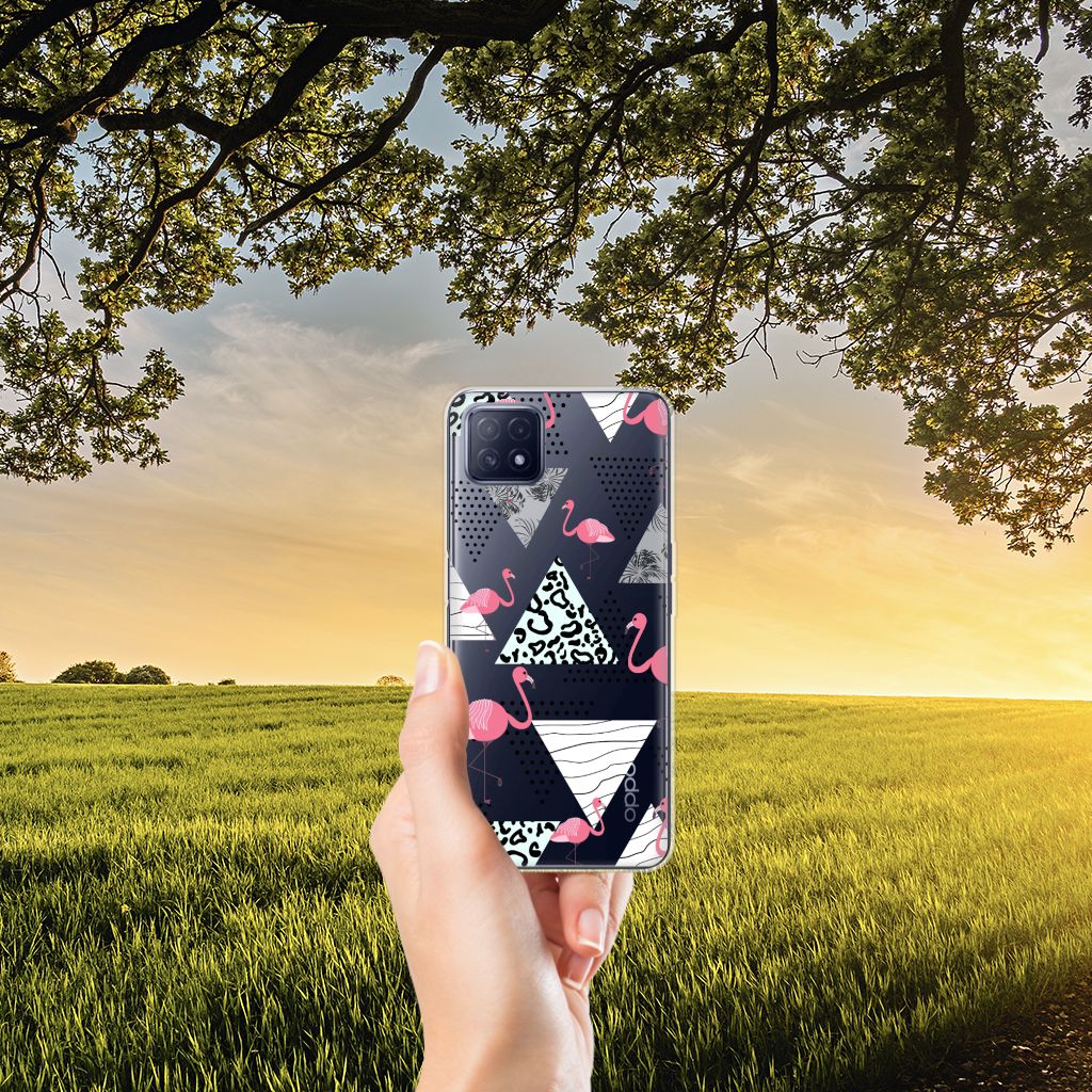 OPPO A53 5G | OPPO A73 5G TPU Hoesje Flamingo Triangle B2C Telecom