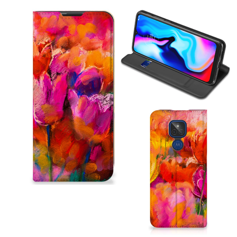 Bookcase Motorola Moto G9 Play Tulips - B2C Telecom