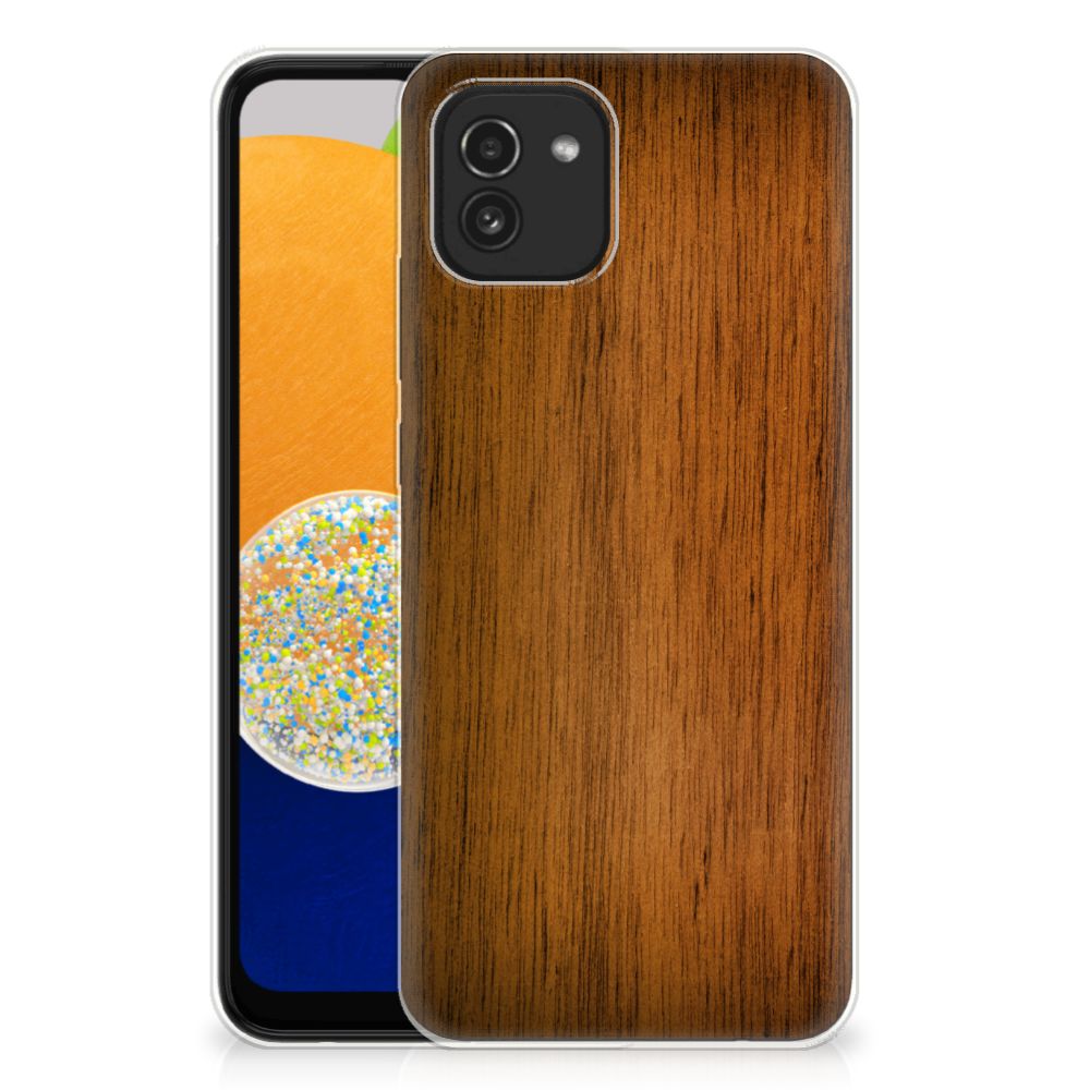 Samsung Galaxy A03 Bumper Hoesje Donker Hout B2C Telecom