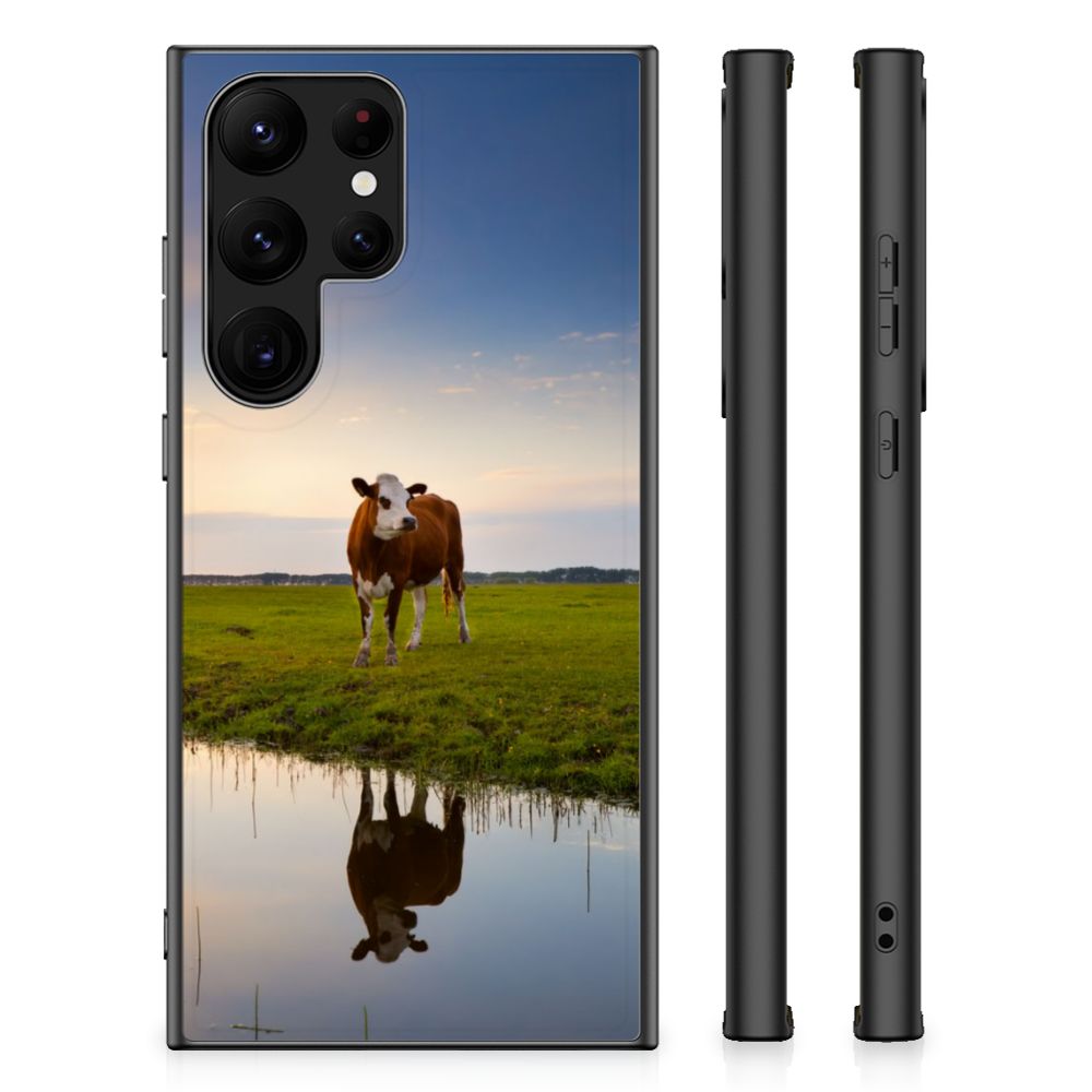 Samsung Galaxy S23 Ultra Dierenprint Telefoonhoesje Koe B2C Telecom