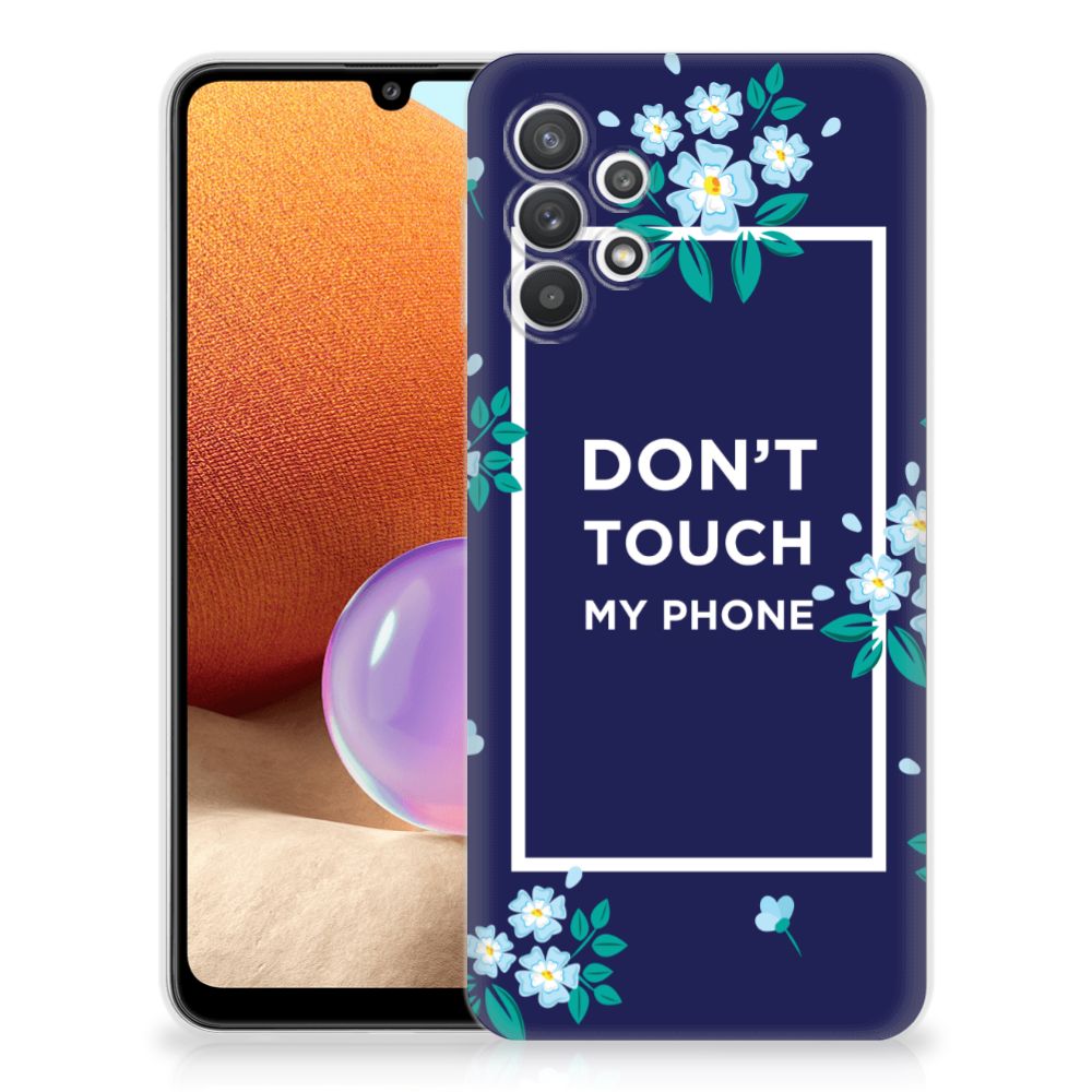 Samsung Galaxy A32 4G | A32 5G Enterprise Editie Silicone-hoesje Flowers Blue DTMP B2C Telecom