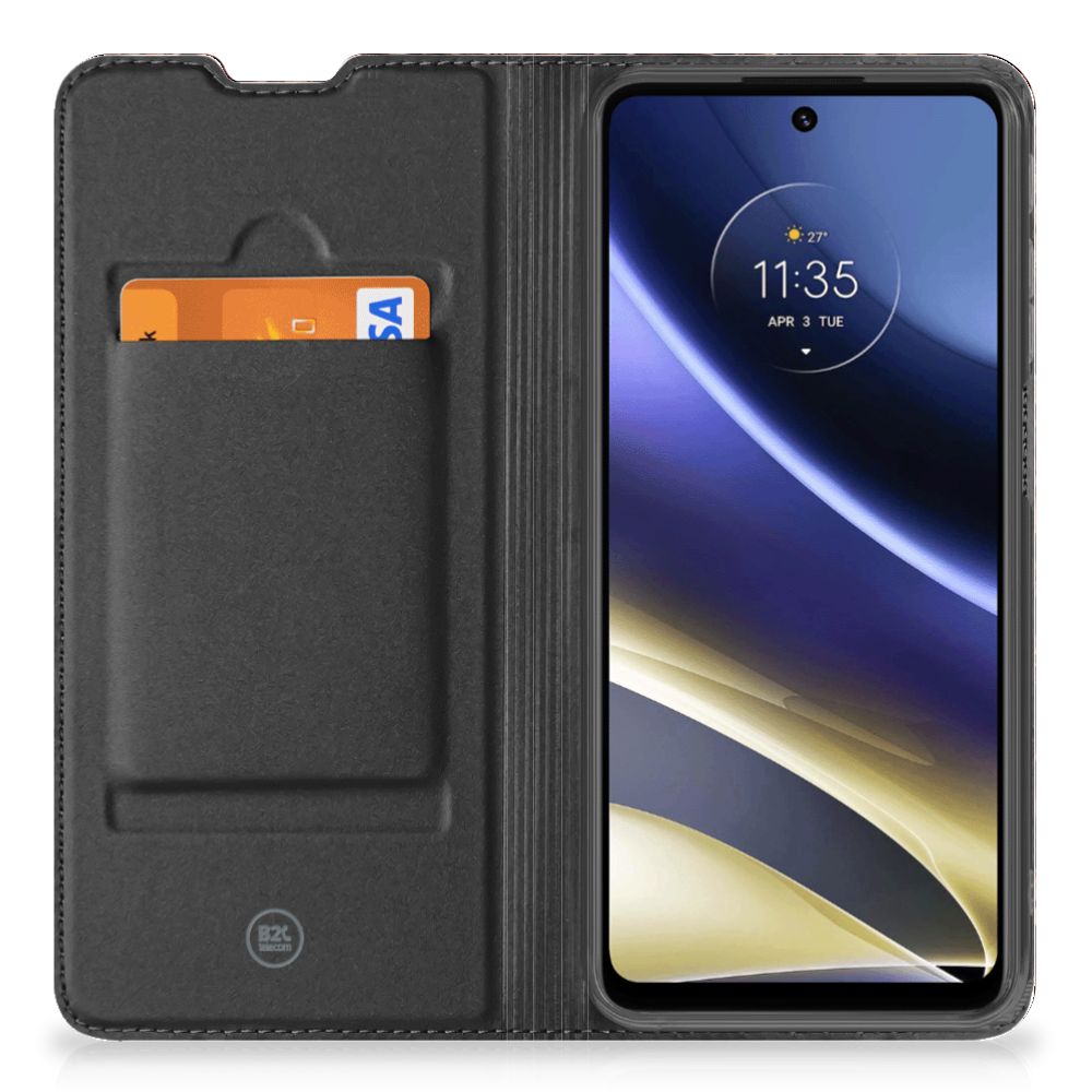 Motorola Moto G51 5G Flip Style Cover Koffiebonen - B2C Telecom