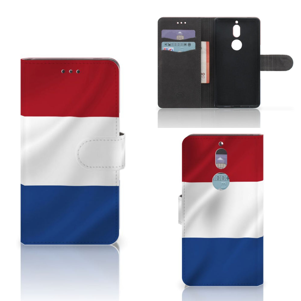 Nokia 7 Bookstyle Case Nederlandse Vlag met artistiek ontwerp van de Nederlandse vlag.