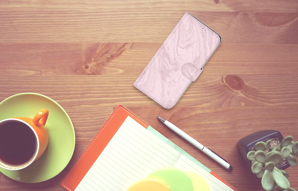 Samsung Galaxy A31 Bookcase Marble Pink - Origineel Cadeau Vriendin