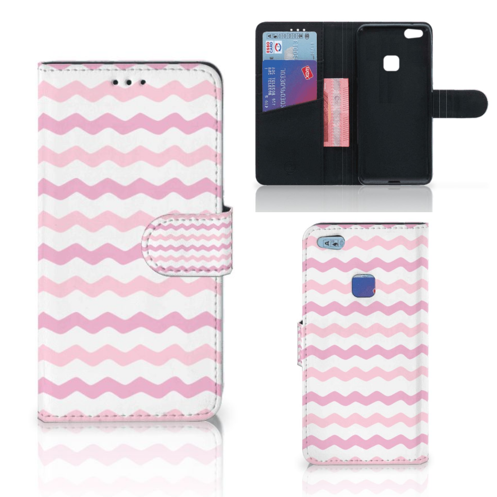 Huawei P10 Lite Telefoon Hoesje Waves Roze
