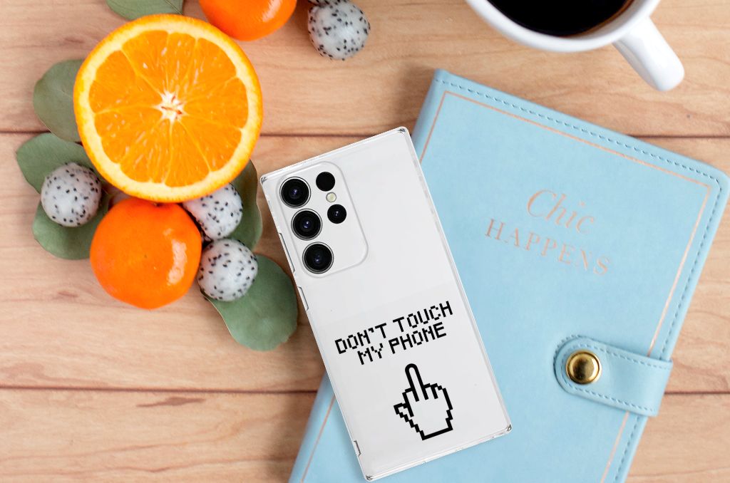 Samsung Galaxy S23 Ultra Silicone-hoesje Finger Don't Touch My Phone B2C Telecom