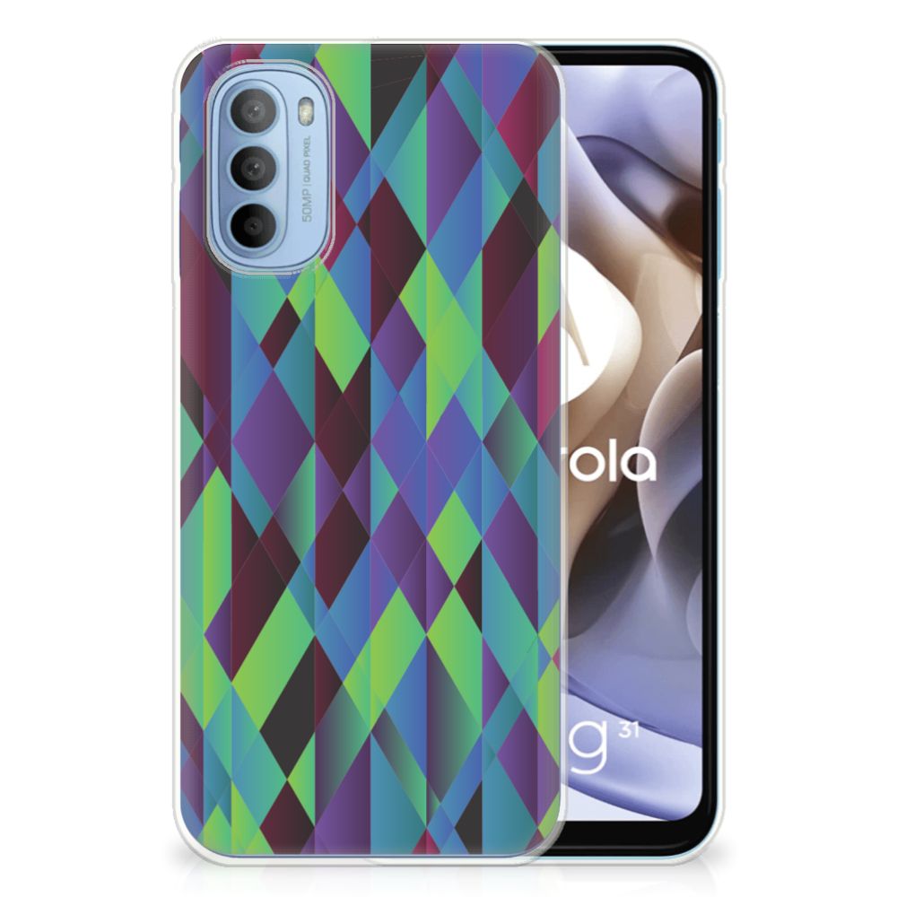 Motorola Moto G31 | G41 TPU Hoesje Abstract Green Blue B2C Telecom