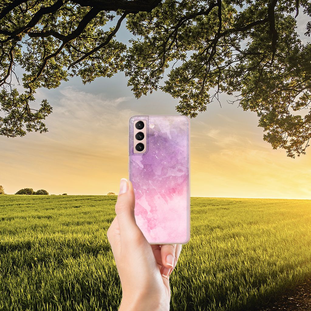 Hoesje maken Samsung Galaxy S21 Pink Purple Paint B2C Telecom