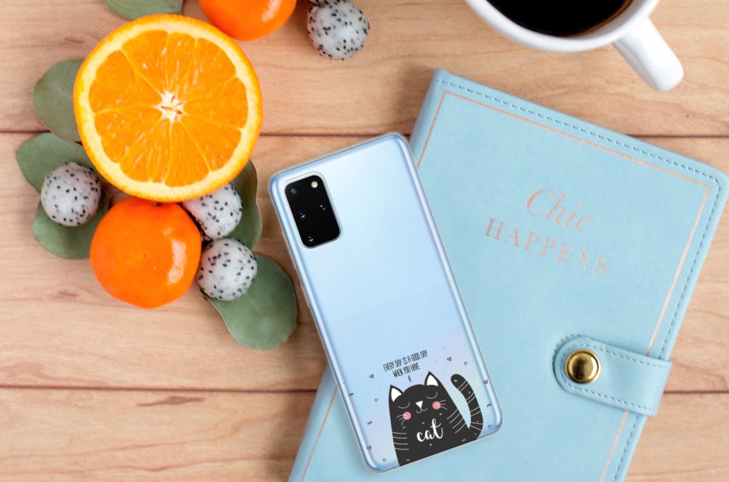 Samsung Galaxy S20 Plus Telefoonhoesje met Naam Cat Good Day B2C Telecom