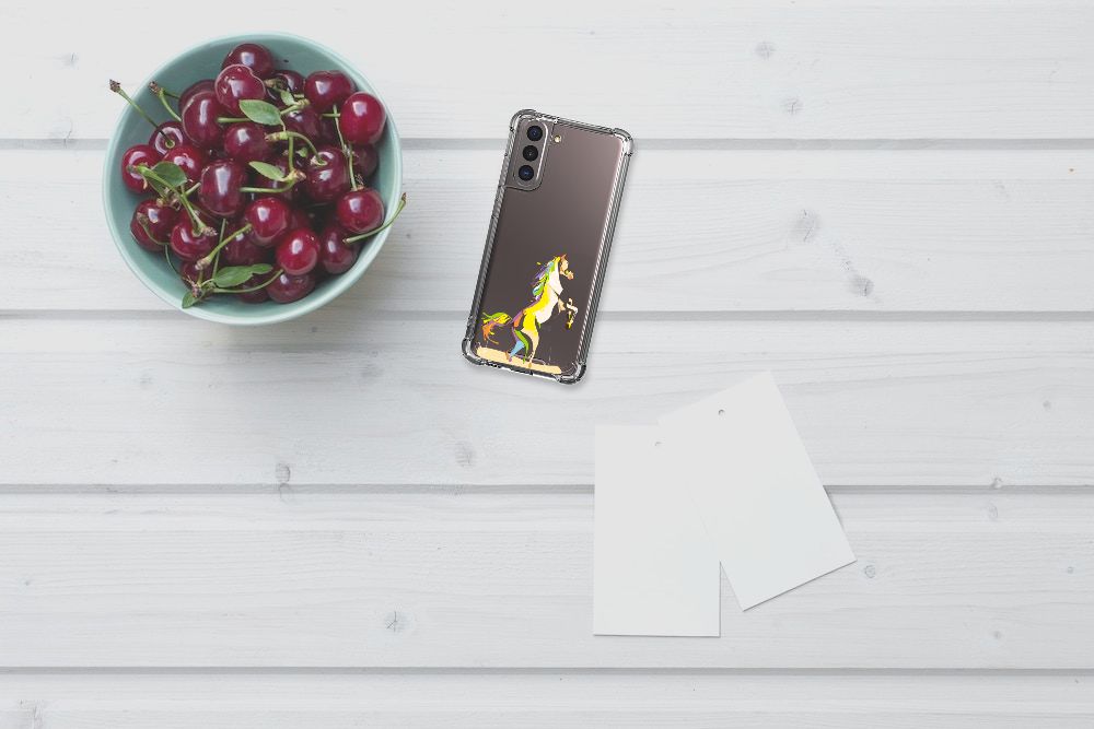 Samsung Galaxy S21 Stevig Bumper Hoesje Horse Color B2C Telecom