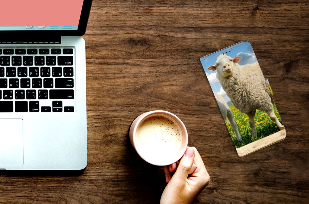 Sony Xperia 1 III Telefoonhoesje met Pasjes Schaap en Lammetje