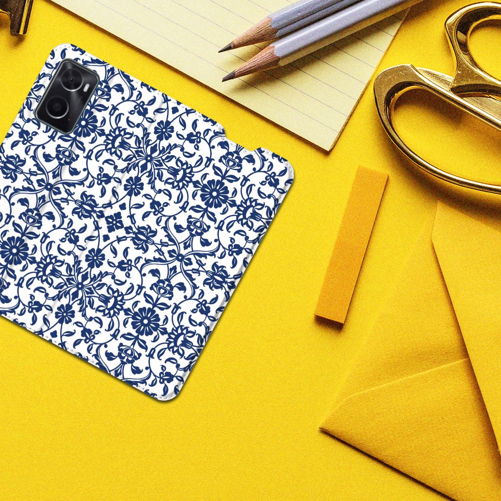 OPPO A96 | A76 Smart Cover Flower Blue - B2C Telecom