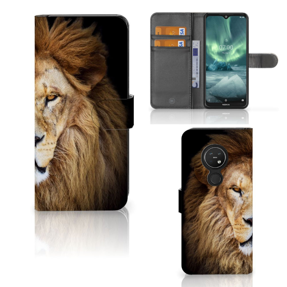 Nokia 7.2 | Nokia 6.2 Telefoonhoesje met Pasjes Leeuw