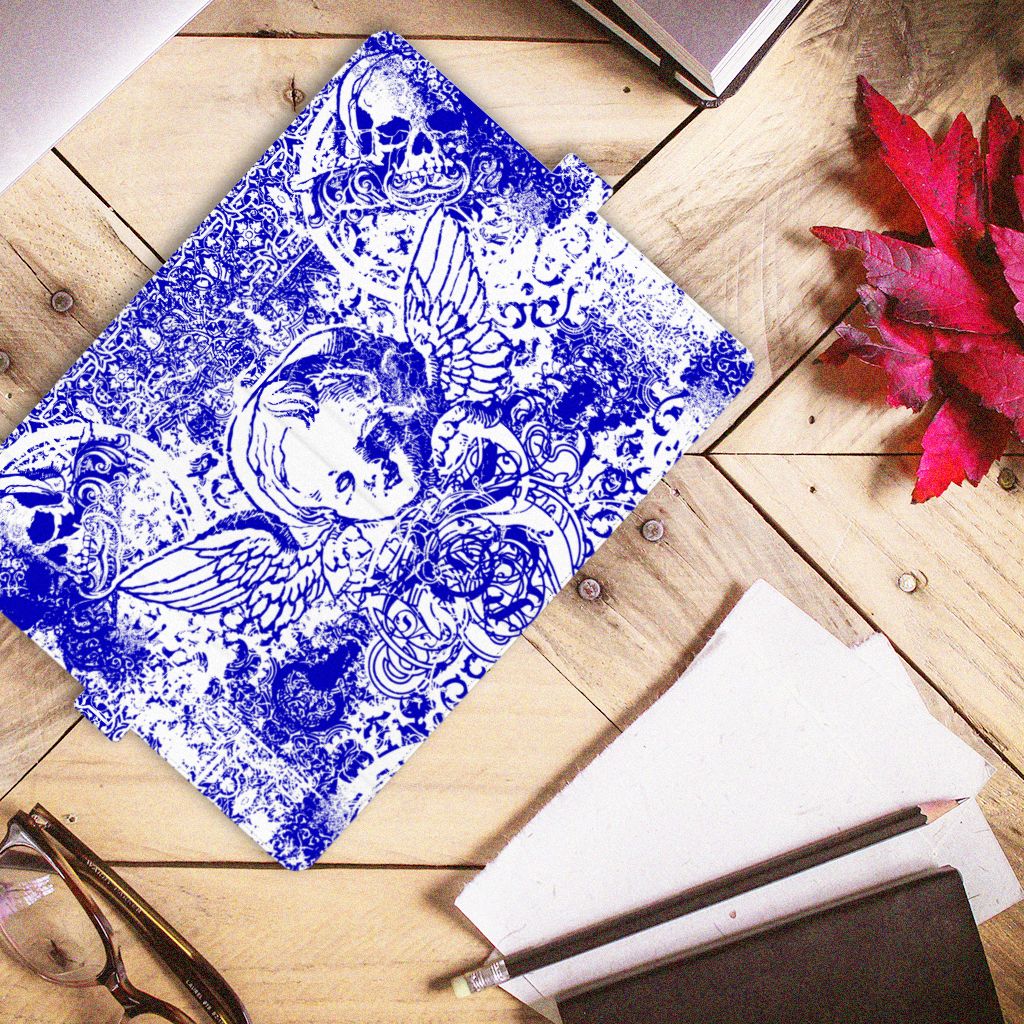 Tablettasje Lenovo Tab M10 Plus 3rd Gen 10.6 inch Angel Skull Blauw