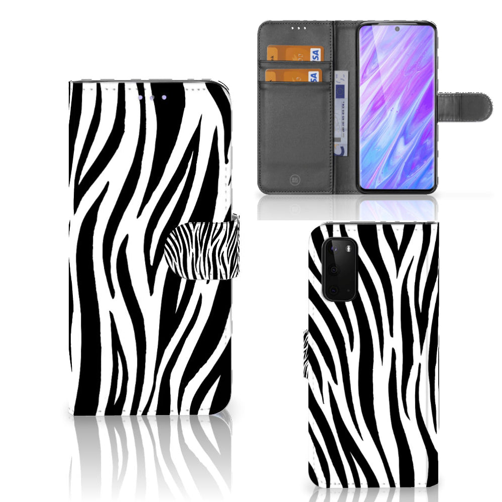 Samsung Galaxy S20 Telefoonhoesje met Pasjes Zebra