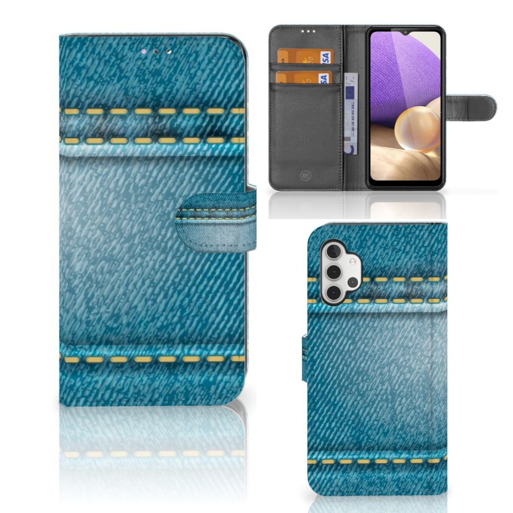 Samsung Galaxy A32 4G Wallet Case met Pasjes Jeans