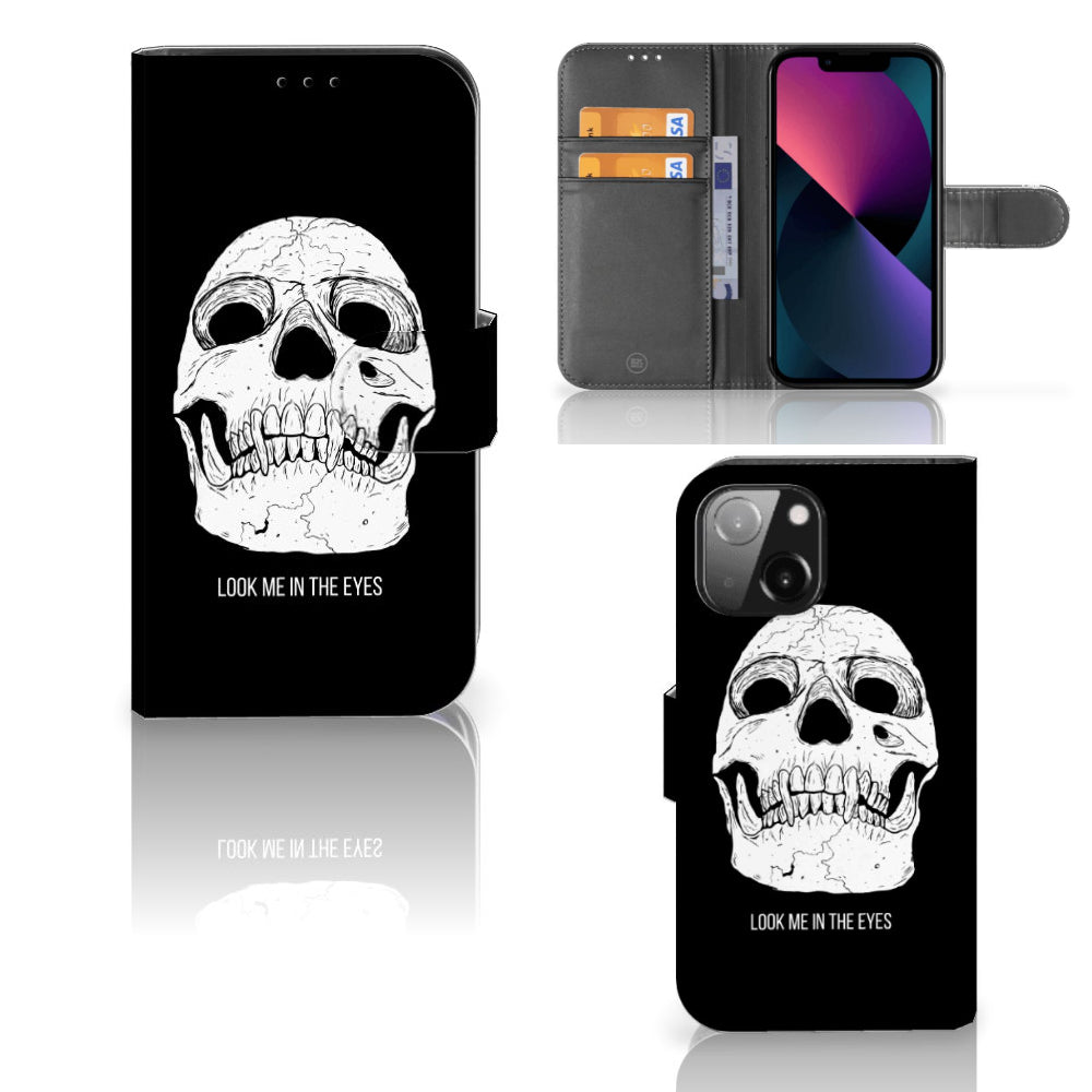 Telefoonhoesje met Naam iPhone 13 Mini Skull Eyes