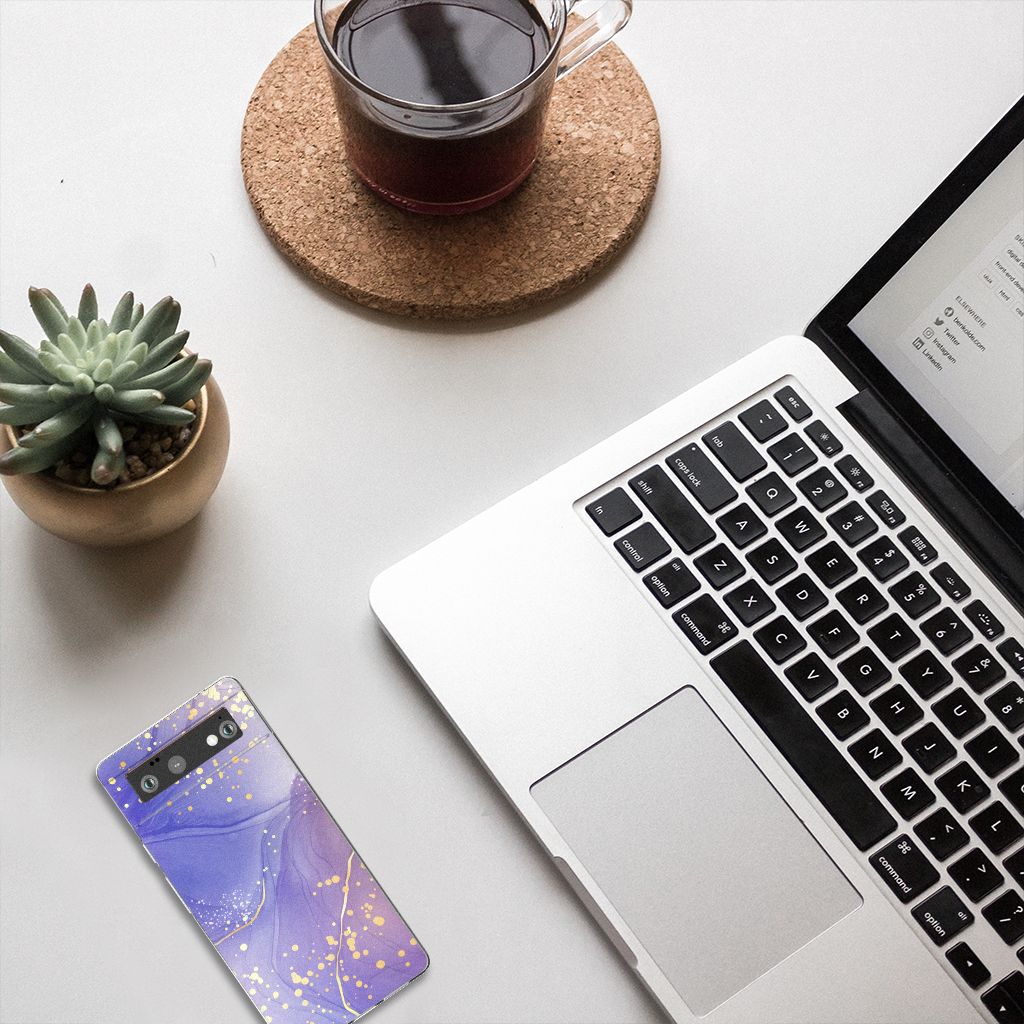 Hoesje maken voor Google Pixel 6 Watercolor Paars