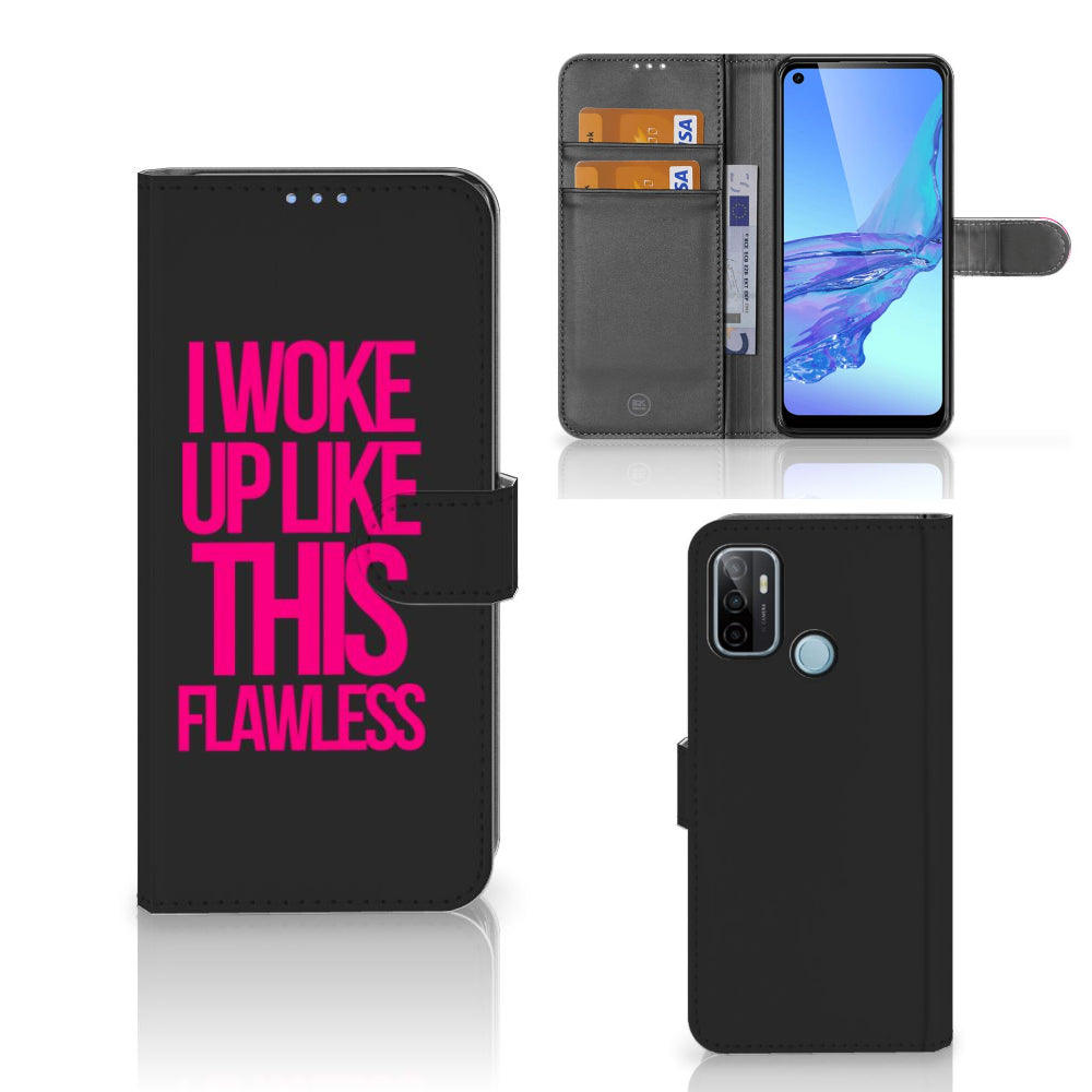 OPPO A53 | OPPO A53s Hoesje met naam Woke Up - Origineel Cadeau Zelf Maken