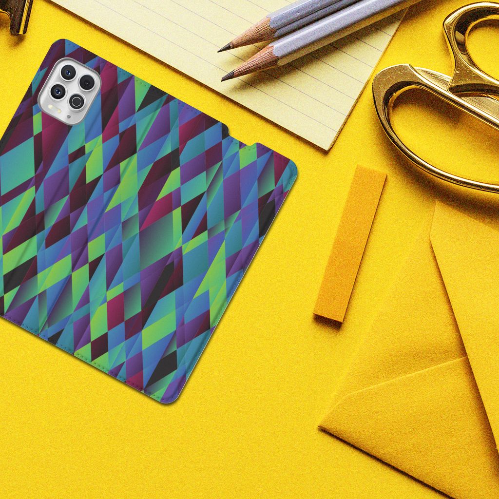 Motorola Moto G100 Stand Case Abstract Green Blue