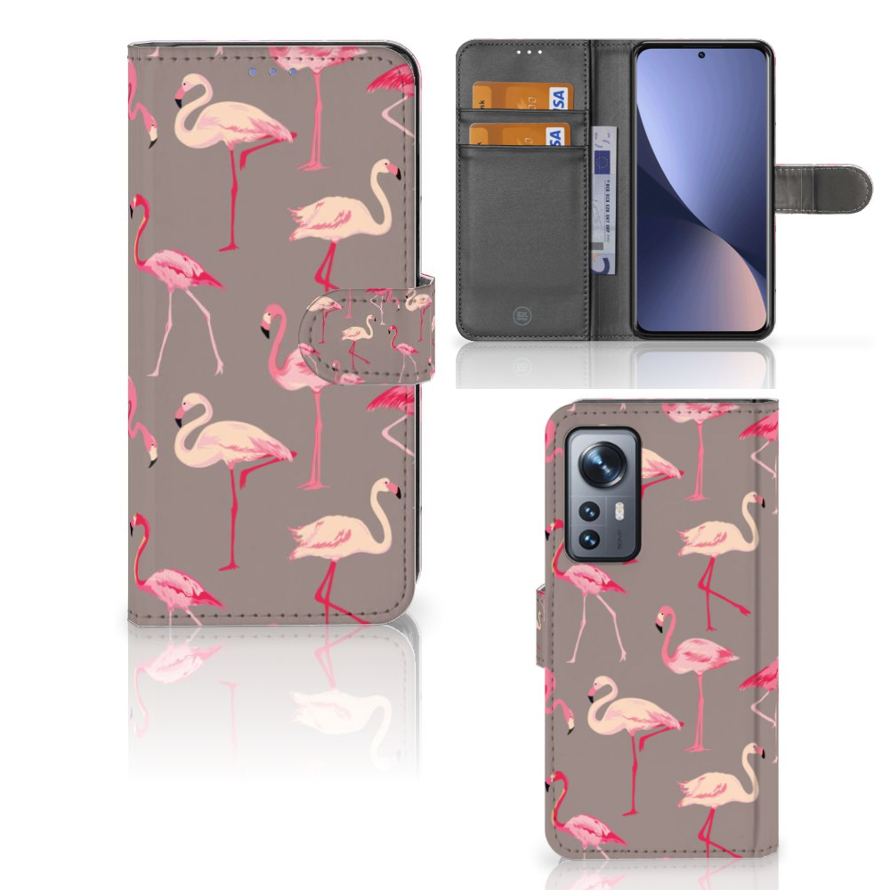 Xiaomi 12 | 12X Telefoonhoesje met Pasjes Flamingo