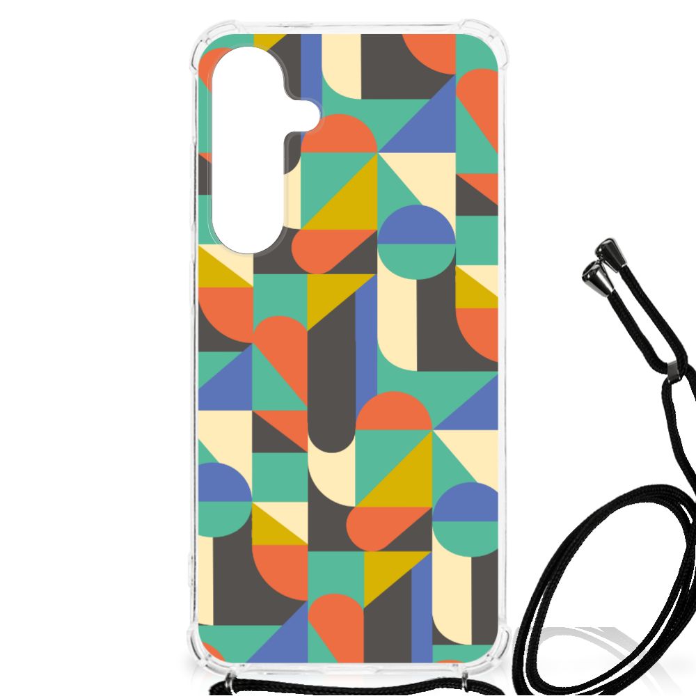 Samsung Galaxy S24 Plus Doorzichtige Silicone Hoesje Funky Retro