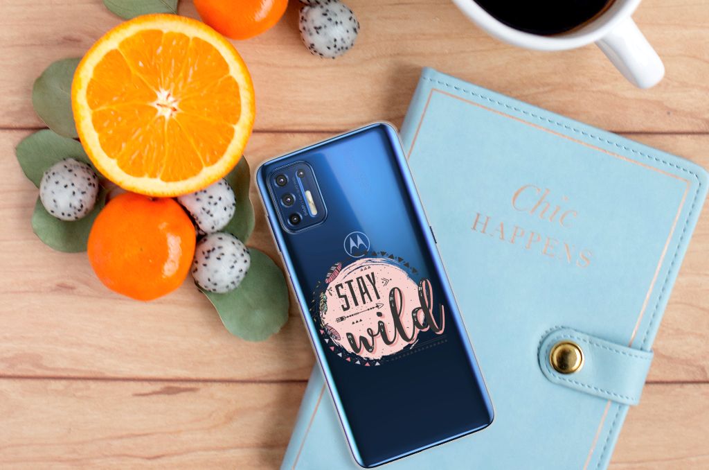 Motorola Moto G9 Plus Telefoonhoesje met Naam Boho Stay Wild B2C Telecom