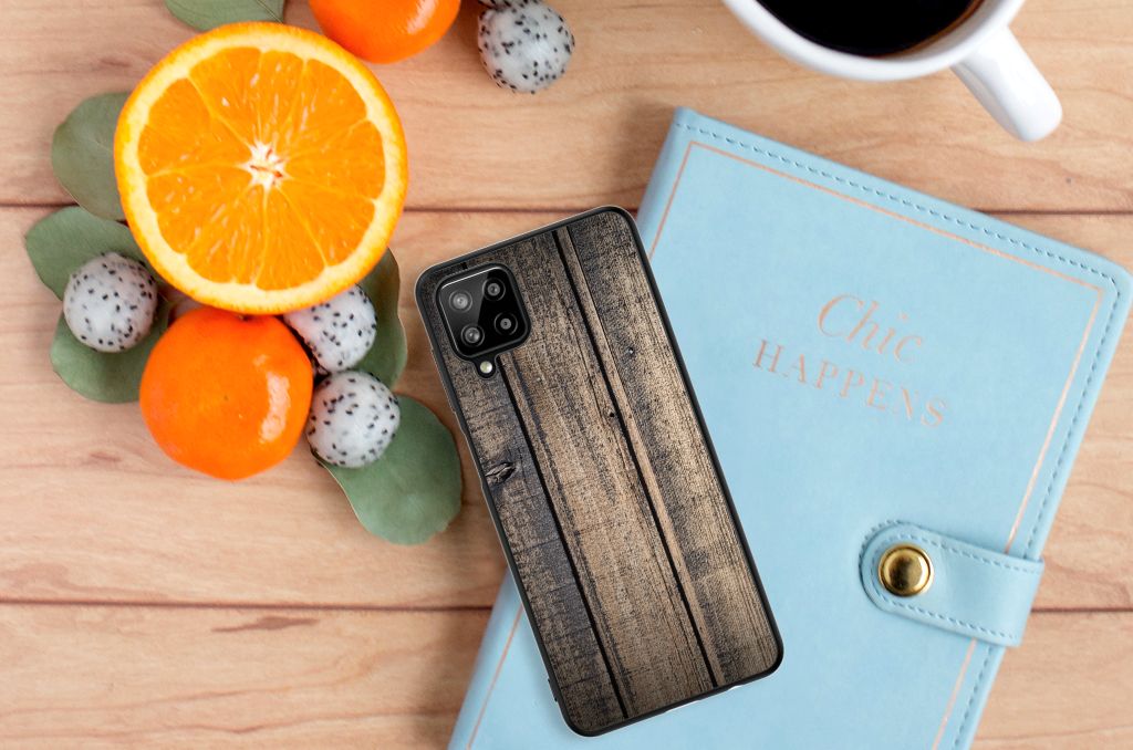 Samsung Galaxy A12 Houten Print Telefoonhoesje Steigerhout B2C Telecom