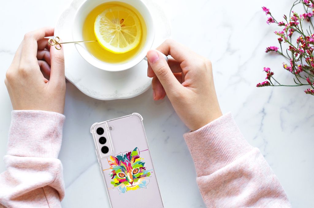 Samsung Galaxy S22 Plus Stevig Bumper Hoesje Cat Color B2C Telecom