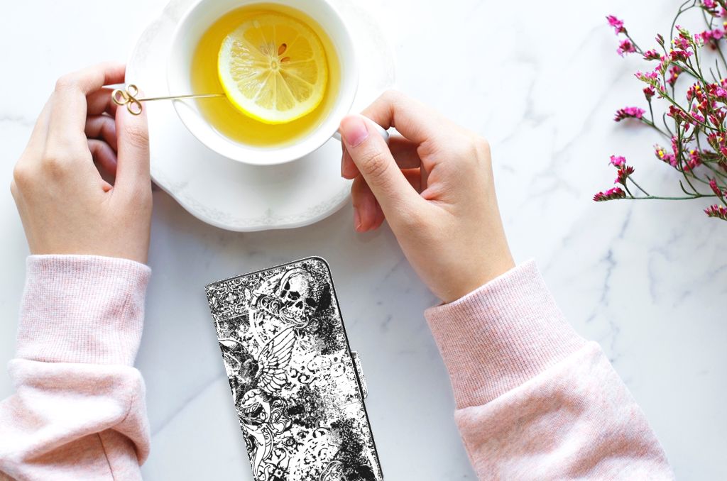 Telefoonhoesje met Naam Motorola Edge 30 Neo Skulls Angel