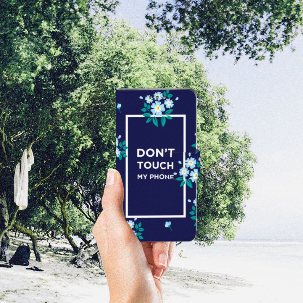 Sony Xperia XZ1 Portemonnee Hoesje Flowers Blue DTMP
