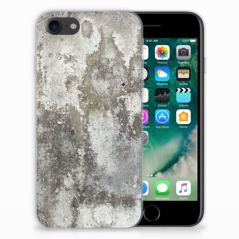 iPhone SE 2022 | SE 2020 | 8 | 7 TPU Siliconen Hoesje Beton Print