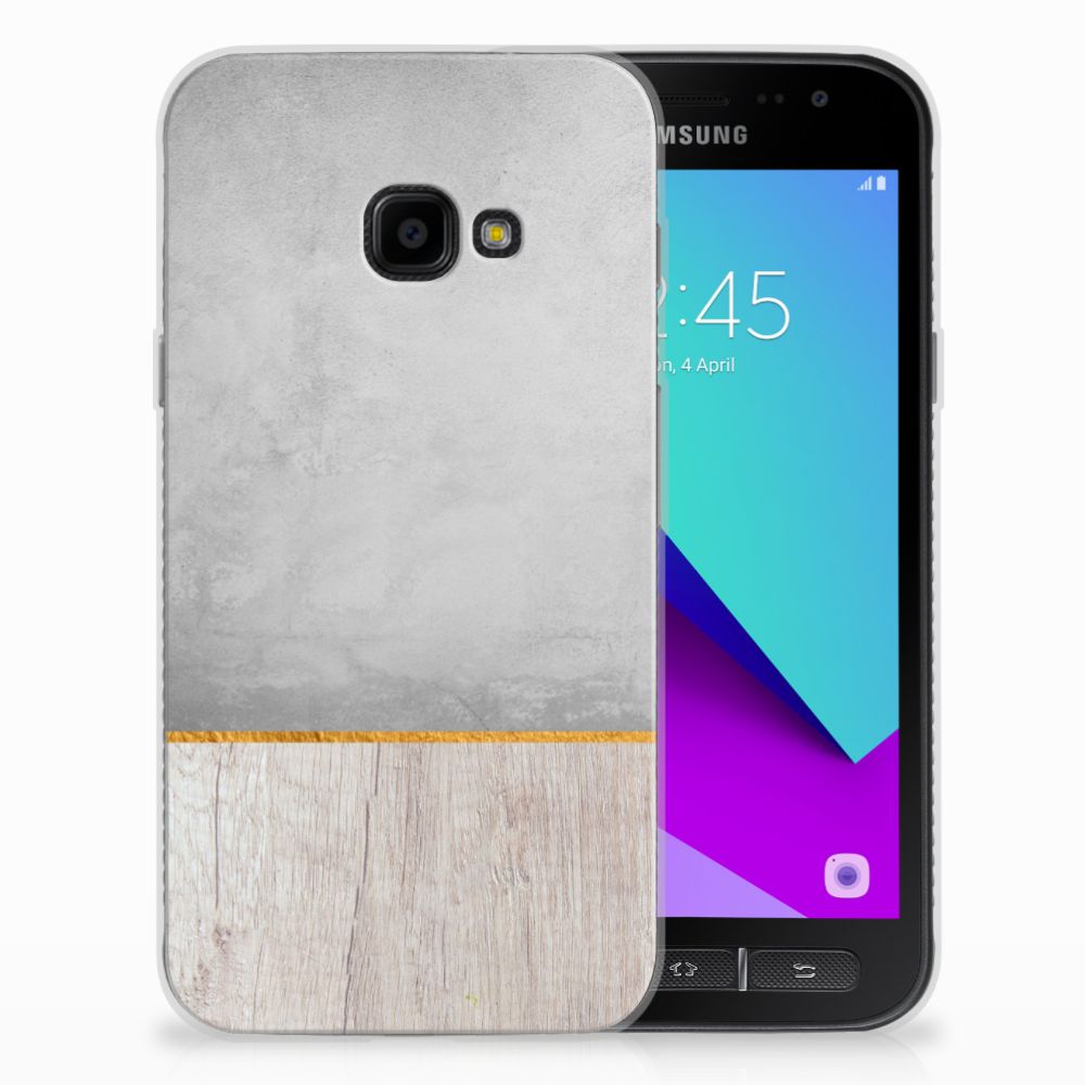 Samsung Galaxy Xcover 4 | Xcover 4s Bumper Hoesje Wood Concrete
