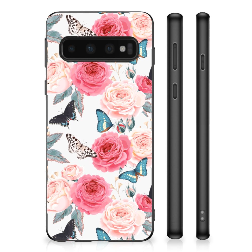 Samsung Galaxy S10 Skin Case Butterfly Roses